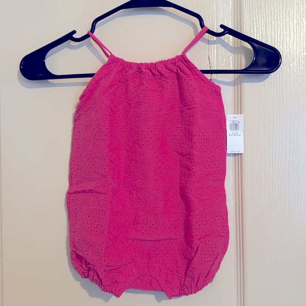 NWT! Old Navy Girl’s Sleeveless Embroidered One-Piece Romper